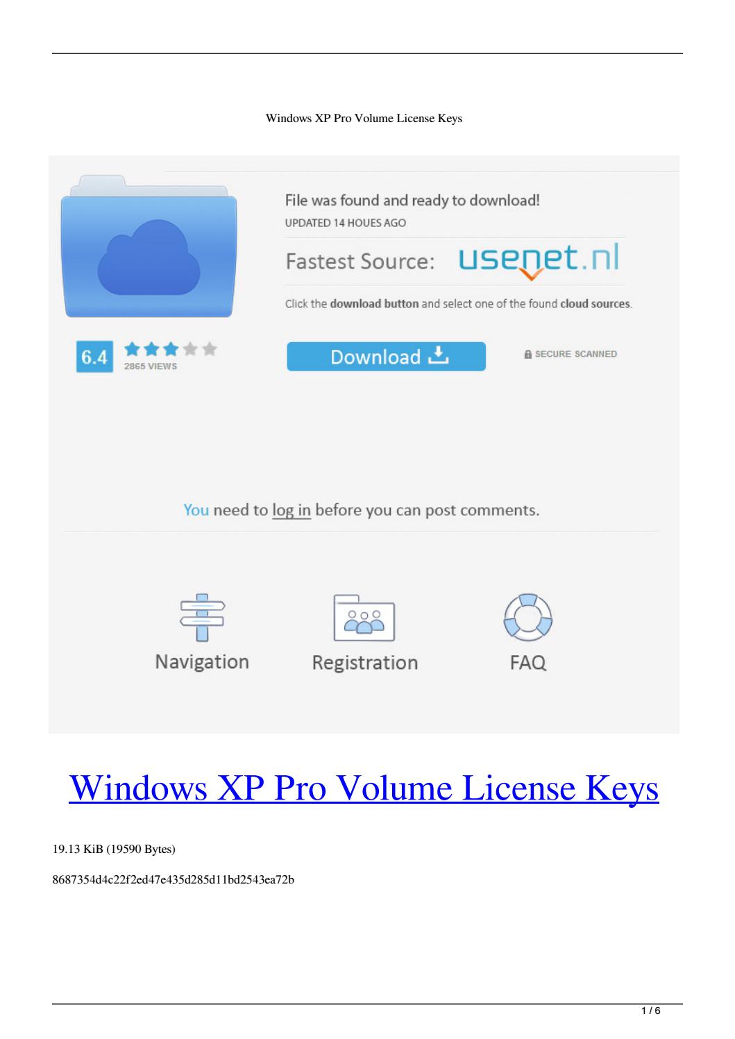 Windows xp pro sp3 license key